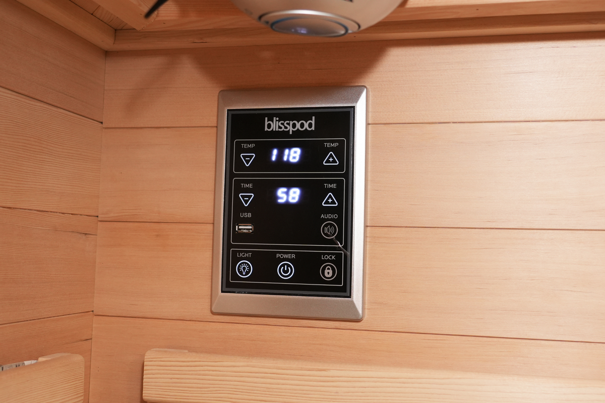 Blisspod I Vienna RED I All-In-One - Full Spectrum + Red Light I Indoor Corner Premium Sauna I 4-5 Person