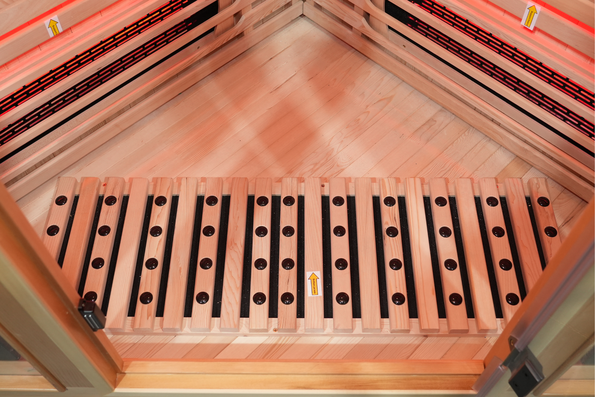 Blisspod I Vienna RED I All-In-One - Full Spectrum + Red Light I Indoor Corner Premium Sauna I 4-5 Person