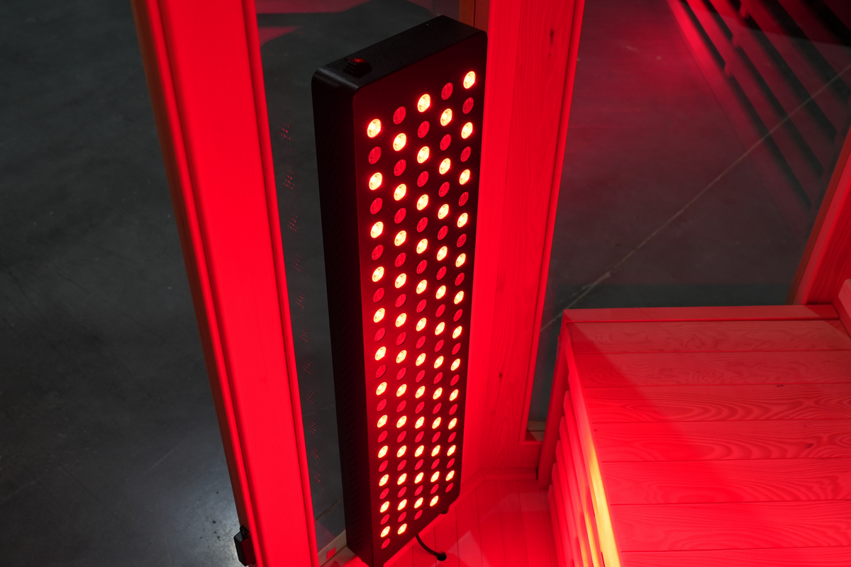 Blisspod I Vienna RED I All-In-One - Full Spectrum + Red Light I Indoor Corner Premium Sauna I 4-5 Person