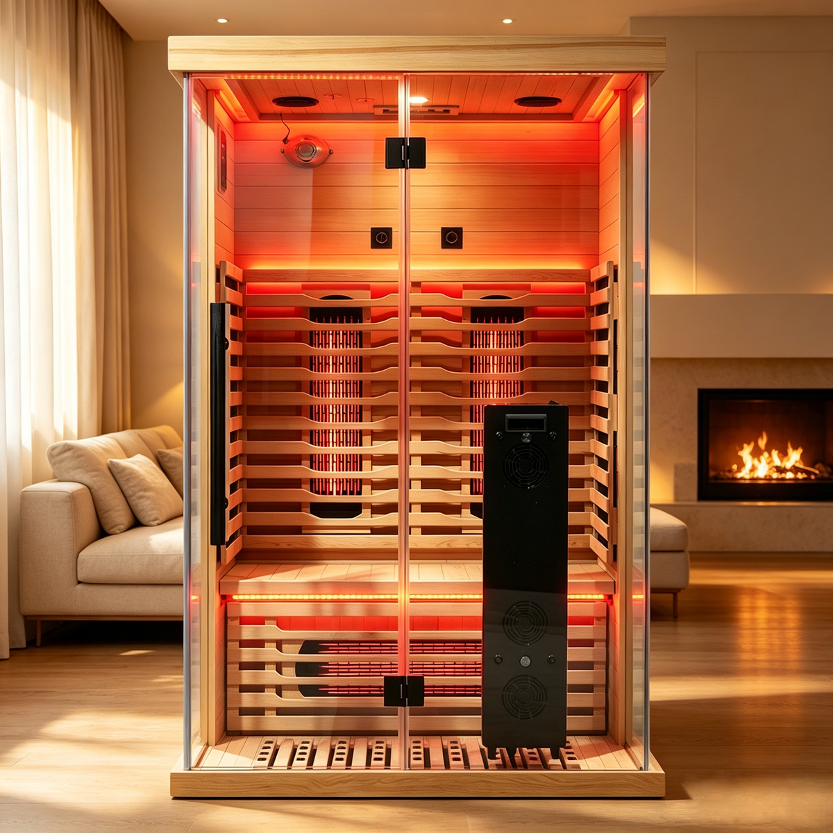 Blisspod I Vantaa RED I All-In-One - Full Spectrum + Red Light I Indoor Premium Sauna I 2 Person