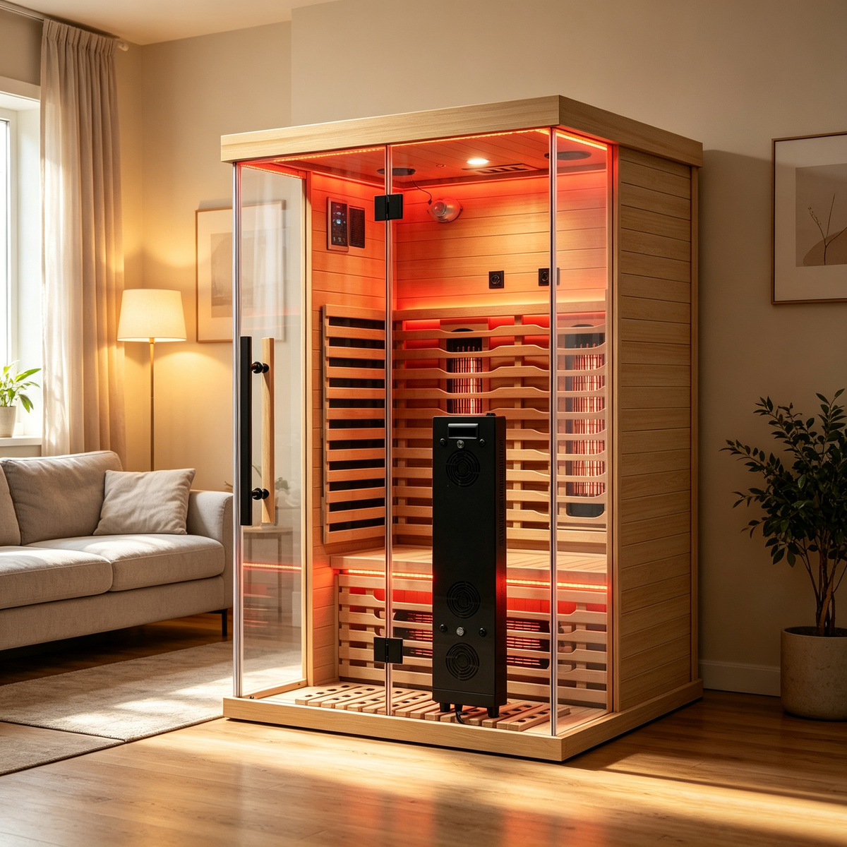 Blisspod I Vantaa RED I All-In-One - Full Spectrum + Red Light I Indoor Premium Sauna I 2 Person