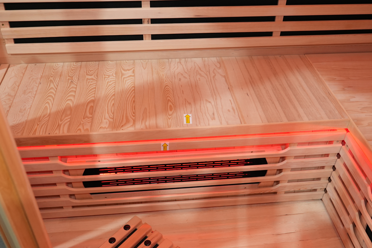 Blisspod I Vienna RED I All-In-One - Full Spectrum + Red Light I Indoor Corner Premium Sauna I 4-5 Person